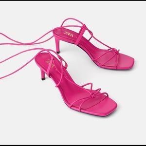 Zara pink leather sandals